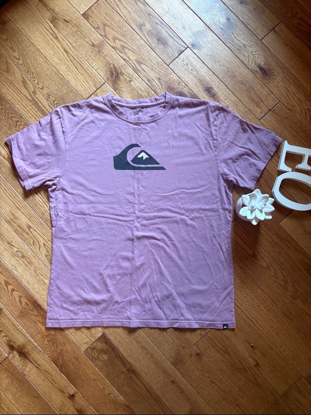 Quiksilver Men's Lilac Crewneck Tee with Dark Logo
